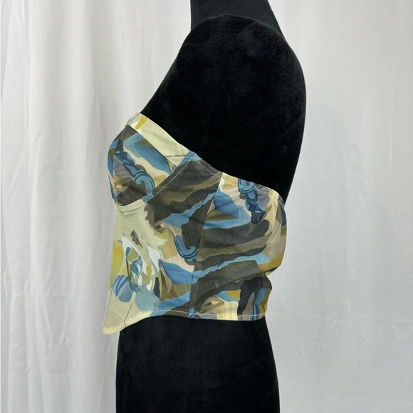 NWT Women's Floral Small bustier Corset Crop Stretchy top Sz Large - Picture 3 of 6